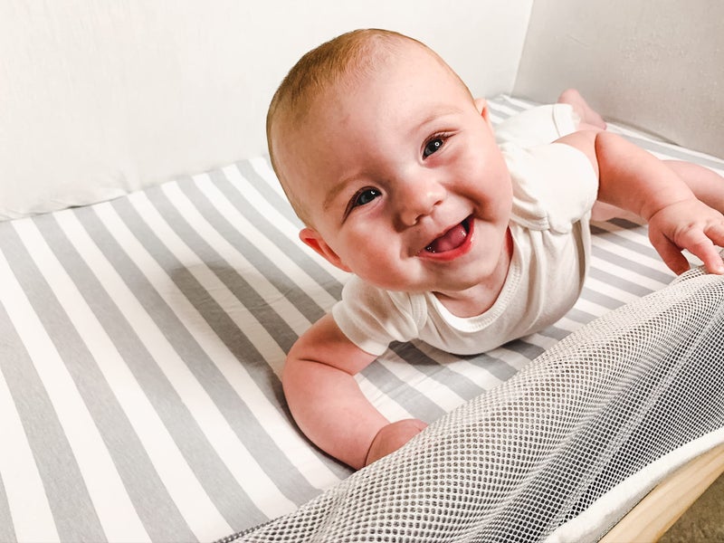 BaeBae Goods Pack n Play Sheets â€“ Premium Pack and Play Sheets 4 Pack â€“ 100% Super Soft Jersey Knit Cotton Playard Mattress Sheets â€“ Portable Playpen Fitted Play Yard Mini Crib Sheet For Boy & Girl (24 x 38 x 5) - Image 4